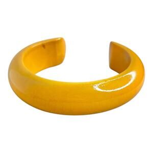 Mango Tree Yellow Wooden Cuff Bracelet